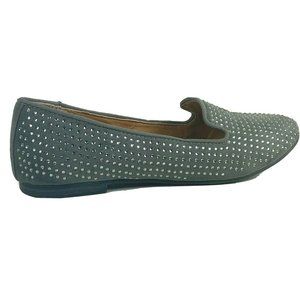 Bakers Gray Rhinestone Studded Flats Loafers Slip On Womens Shoes Size 7